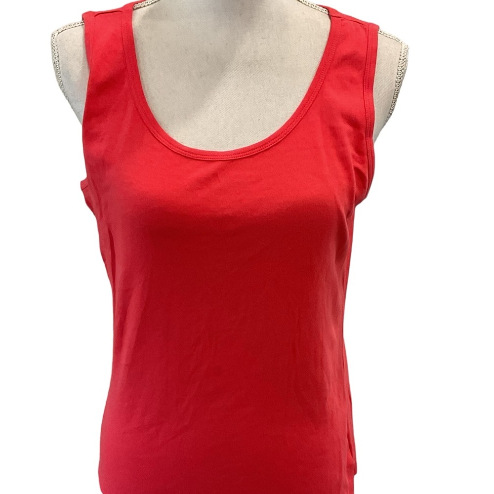 Talbots Women's Tank Top Coral Sleeveless Round Neck NWT Large